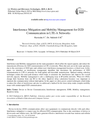 Interference mitigation and mobility management for D2D communication in LTE-A networks
