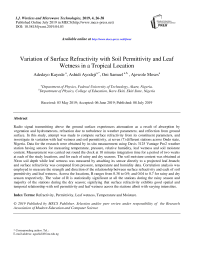 Variation of surface refractivity with soil permittivity and leaf wetness in a tropical location
