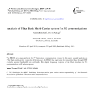 Analysis of filter bank multi-carrier system for 5G communications