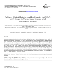 An energy efficient clustering-based load adaptive MAC (CLA-MAC) protocol for wireless sensor networks in IoT