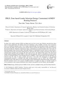 ZBLE: zone based leader selection energy constrained AOMDV routing protocol