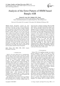 Analysis of the Error Pattern of HMM based Bangla ASR