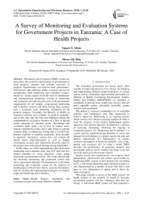 A Survey of Monitoring and Evaluation Systems for Government Projects in Tanzania: A Case of Health Projects
