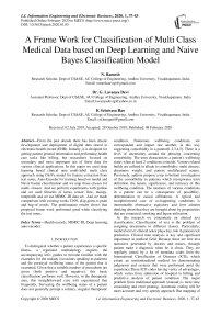 A Frame Work for Classification of Multi Class Medical Data based on Deep Learning and Naive Bayes Classification Model