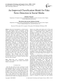 An Improved Classification Model for Fake News Detection in Social Media
