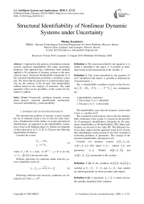 Structural Identifiability of Nonlinear Dynamic Systems under Uncertainty