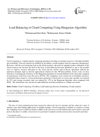 Load Balancing in Cloud Computing Using Hungarian Algorithm