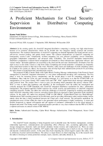 A Proficient Mechanism for Cloud Security Supervision in Distributive Computing Environment