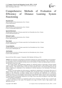 Comprehensive Methods of Evaluation of Efficiency of Distance Learning System Functioning