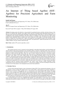 An Internet of Thing based Agribot (IOT- Agribot) for Precision Agriculture and Farm Monitoring
