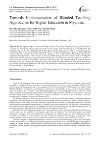Towards Implementation of Blended Teaching Approaches for Higher Education in Myanmar