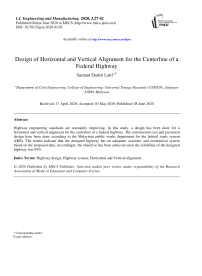 Design of Horizontal and Vertical Alignment for the Centerline of a Federal Highway