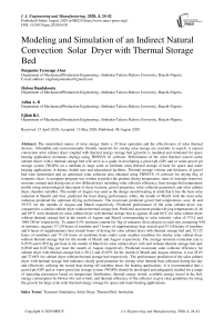 Modeling and Simulation of an Indirect Natural Convection Solar Dryer with Thermal Storage Bed