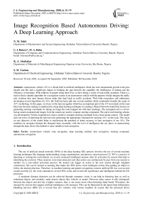 Image Recognition Based Autonomous Driving: A Deep Learning Approach