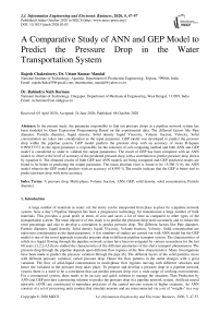 A Comparative Study of ANN and GEP Model to Predict the Pressure Drop in the Water Transportation System