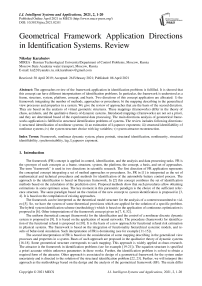 Geometrical Framework Application Directions in Identification Systems. Review