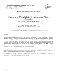 Simulation of CPU Scheduling Algorithms using Poisson Distribution