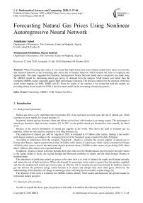 Forecasting Natural Gas Prices Using Nonlinear Autoregressive Neural Network