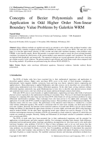 Concepts of Bezier Polynomials and its Application in Odd Higher Order Non-linear Boundary Value Problems by Galerkin WRM