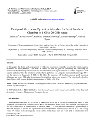 Design of Microwave Pyramidal Absorber for Semi Anechoic Chamber in 1 GHz~20 GHz range