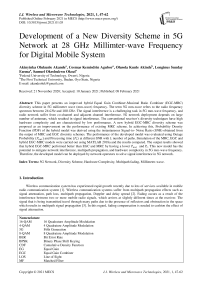 Development of a New Diversity Scheme in 5G Network at 28 GHz Millimter-wave Frequency for Digital Mobile System