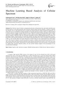 Machine Learning Based Analysis of Cellular Spectrum