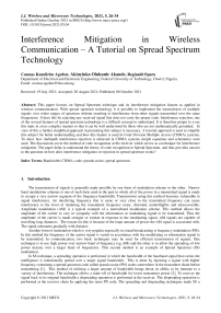 Interference Mitigation in Wireless Communication – A Tutorial on Spread Spectrum Technology