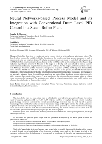 Neural Networks-based Process Model and its Integration with Conventional Drum Level PID Control in a Steam Boiler Plant