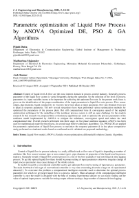 Parametric optimization of Liquid Flow Process by ANOVA Optimized DE, PSO & GA Algorithms