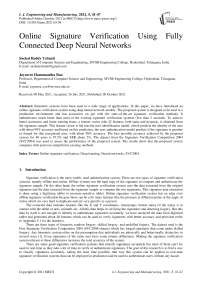 Online Signature Verification Using Fully Connected Deep Neural Networks
