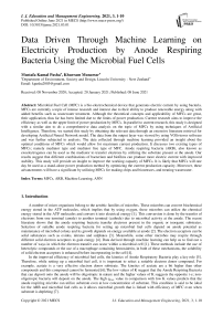 Data Driven Through Machine Learning on Electricity Production by Anode Respiring Bacteria Using the Microbial Fuel Cells