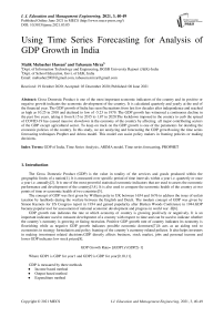 Using Time Series Forecasting for Analysis of GDP Growth in India