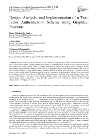 Design, Analysis, and Implementation of a Two-factor Authentication Scheme using Graphical Password