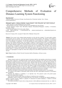 Comprehensive Methods of Evaluation of Distance Learning System Functioning