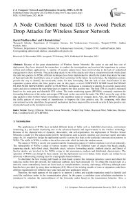 A Node Confident based IDS to Avoid Packet Drop Attacks for Wireless Sensor Network