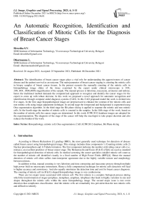 An Automatic Recognition, Identification and Classification of Mitotic Cells for the Diagnosis of Breast Cancer Stages