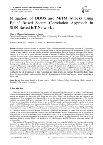 Mitigation of DDOS and MiTM Attacks using Belief Based Secure Correlation Approach in SDN-Based IoT Networks