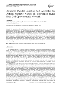 Optimized Parallel Counting Sort Algorithm for Distinct Numeric Values on Biswapped Hyper Hexa-Cell Optoelectronic Network