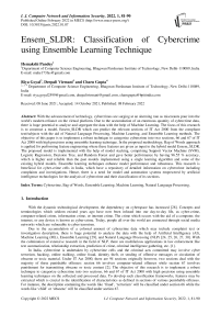Ensem_SLDR: Classification of Cybercrime using Ensemble Learning Technique