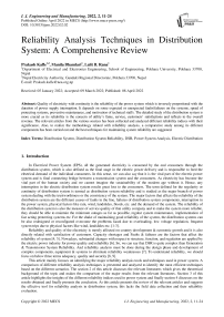 Reliability Analysis Techniques in Distribution System: A Comprehensive Review