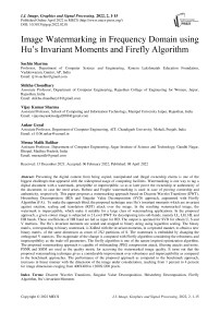 Image Watermarking in Frequency Domain using Hu's Invariant Moments and Firefly Algorithm