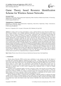 Game Theory based Resource Identification Scheme for Wireless Sensor Networks