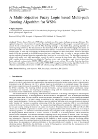 A Multi-objective Fuzzy Logic based Multi-path Routing Algorithm for WSNs