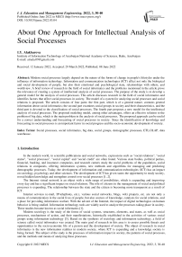 About One Approach for Intellectual Analysis of Social Processes