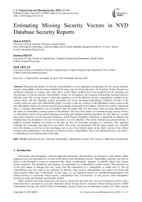 Estimating Missing Security Vectors in NVD Database Security Reports