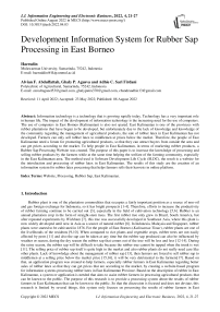 Development Information System for Rubber Sap Processing in East Borneo