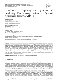 BoPCOVIPIP: Capturing the Dynamics of Marketing Mix Among Bottom of Pyramid Consumers during COVID-19
