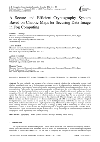 A Secure and Efficient Cryptography System Based on Chaotic Maps for Securing Data Image in Fog Computing