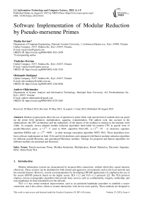 Software Implementation of Modular Reduction by Pseudo-mersenne Primes