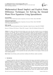 Mathematical Based Implicit and Explicit Finite Difference Techniques for Solving the Ground Water Flow Equations Using Spreadsheets